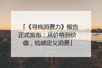 《寻找消费力》报告正式发布：从价格到价值，情感定义消费