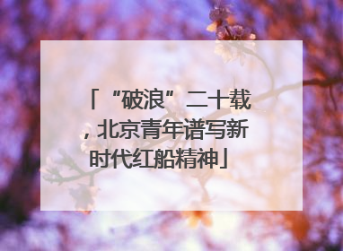 “破浪”二十载，北京青年谱写新时代红船精神