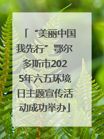 “美丽中国我先行”鄂尔多斯市2025年六五环境日主题宣传活动成功举办