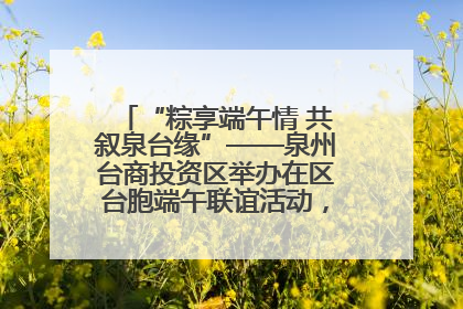 “粽享端午情 共叙泉台缘”——泉州台商投资区举办在区台胞端午联谊活动，共话同源深情