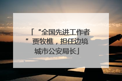 “全国先进工作者”贾牧樵，担任边境城市公安局长