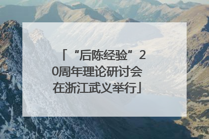 “后陈经验”20周年理论研讨会在浙江武义举行