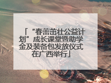 “春蕾茁壮公益计划”成长课堂暨助学金及装备包发放仪式在广西举行