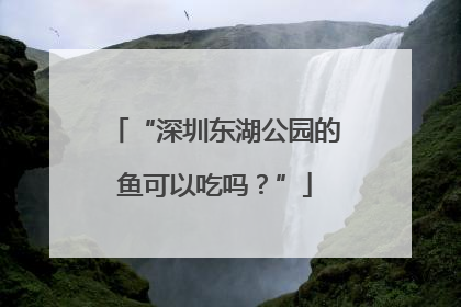 “深圳东湖公园的鱼可以吃吗？”