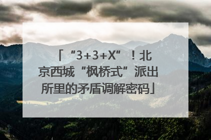 “3+3+X”！北京西城“枫桥式”派出所里的矛盾调解密码
