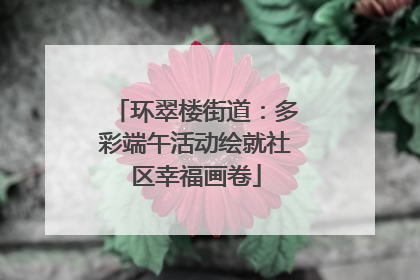环翠楼街道：多彩端午活动绘就社区幸福画卷