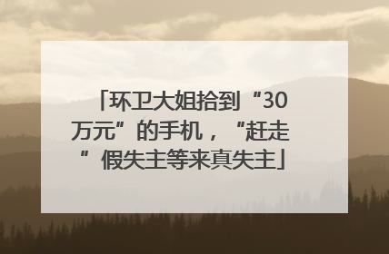 环卫大姐拾到“30万元”的手机，“赶走”假失主等来真失主