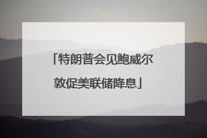 特朗普会见鲍威尔 敦促美联储降息