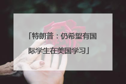特朗普：仍希望有国际学生在美国学习