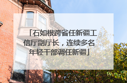 石如根跨省任新疆工信厅副厅长，连续多名年轻干部调任新疆