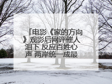 电影《家的方向》观影后网评催人泪下 反应百姓心声 两岸统一成最强音！