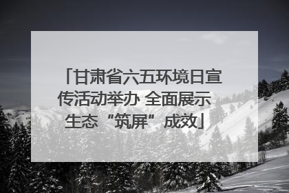 甘肃省六五环境日宣传活动举办 全面展示生态“筑屏”成效