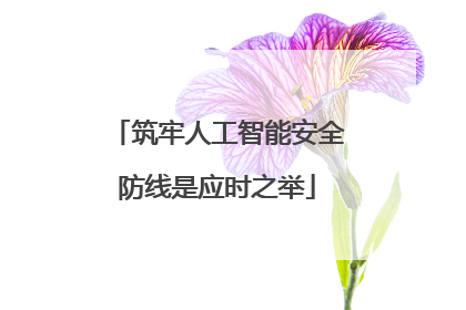 筑牢人工智能安全防线是应时之举