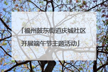 福州鼓东街道庆城社区开展端午节主题活动