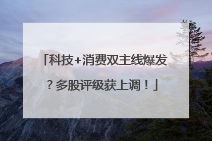科技+消费双主线爆发？多股评级获上调！