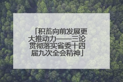 积蓄向前发展更大推动力——三论贯彻落实省委十四届九次全会精神