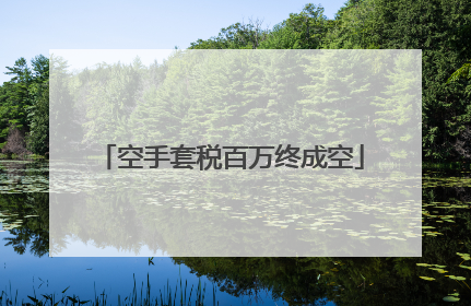 空手套税百万终成空