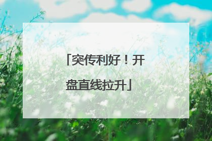 突传利好！开盘直线拉升
