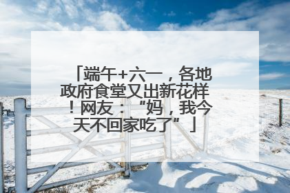 端午+六一，各地政府食堂又出新花样！网友：“妈，我今天不回家吃了”