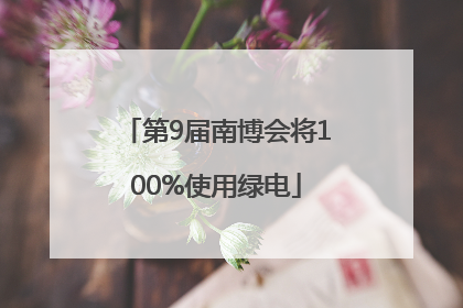 第9届南博会将100%使用绿电