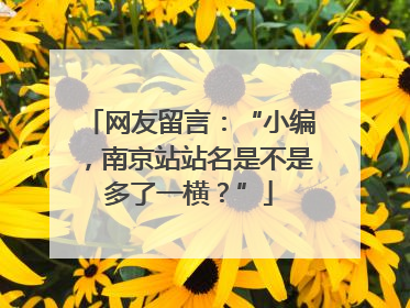 网友留言：“小编，南京站站名是不是多了一横？”