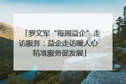 罗文军“每周益企”走访服务：益企走访暖人心 精准服务促发展