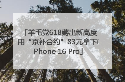 羊毛党618薅出新高度 用“京补合约”83元拿下iPhone 16 Pro