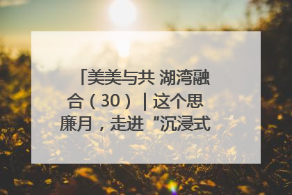 美美与共 湖湾融合（30）｜这个思廉月，走进“沉浸式”清风课堂