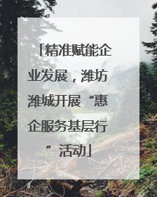 精准赋能企业发展，潍坊潍城开展“惠企服务基层行”活动