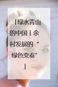 绿水青山的中国丨余村发展的“绿色变奏”