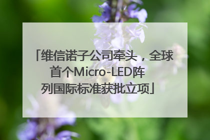 维信诺子公司牵头，全球首个Micro-LED阵列国际标准获批立项