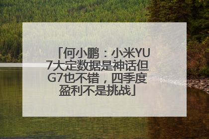 何小鹏：小米YU7大定数据是神话但G7也不错，四季度盈利不是挑战