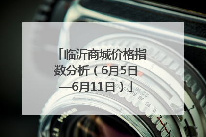 临沂商城价格指数分析（6月5日—6月11日）