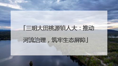 三明大田桃源镇人大：推动河流治理，筑牢生态屏障