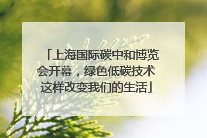 上海国际碳中和博览会开幕，绿色低碳技术这样改变我们的生活