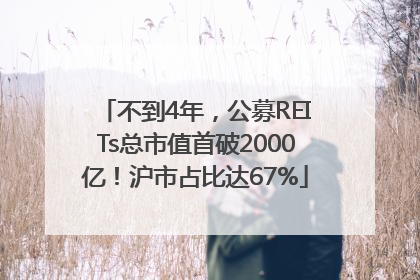 不到4年，公募REITs总市值首破2000亿！沪市占比达67%