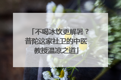 不喝冰饮更解暑？普陀这家社卫的中医教授温凉之道