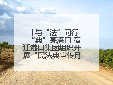 与“法”同行 “典”亮港口 宿迁港口集团组织开展“民法典宣传月”系列活动