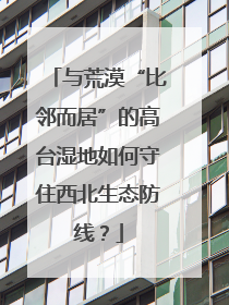 与荒漠“比邻而居”的高台湿地如何守住西北生态防线？