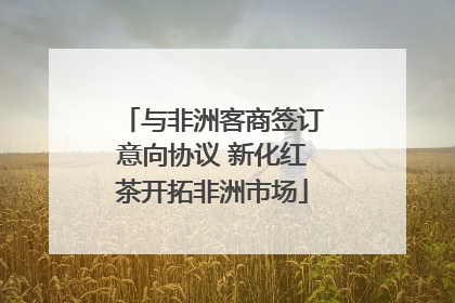 与非洲客商签订意向协议 新化红茶开拓非洲市场