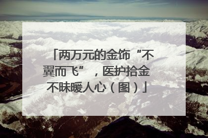 两万元的金饰“不翼而飞”，医护拾金不昧暖人心（图）