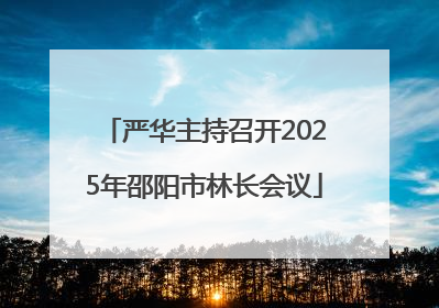 严华主持召开2025年邵阳市林长会议