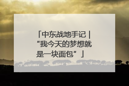 中东战地手记｜“我今天的梦想就是一块面包”