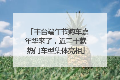 丰台端午节购车嘉年华来了，近二十款热门车型集体亮相