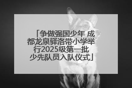 争做强国少年 成都龙泉驿洛带小学举行2025级第一批少先队员入队仪式