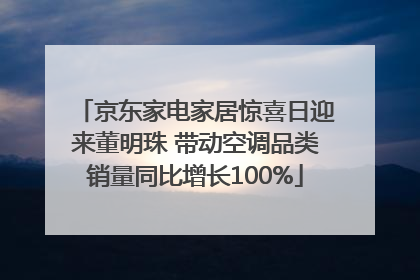京东家电家居惊喜日迎来董明珠 带动空调品类销量同比增长100%