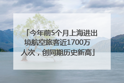 今年前5个月上海进出境航空旅客近1700万人次，创同期历史新高