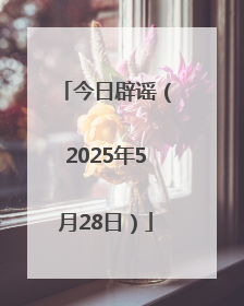今日辟谣（2025年5月28日）