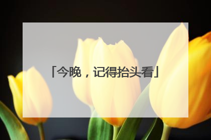 今晚，记得抬头看