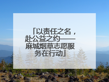 以责任之名，赴公益之约——麻城烟草志愿服务在行动
